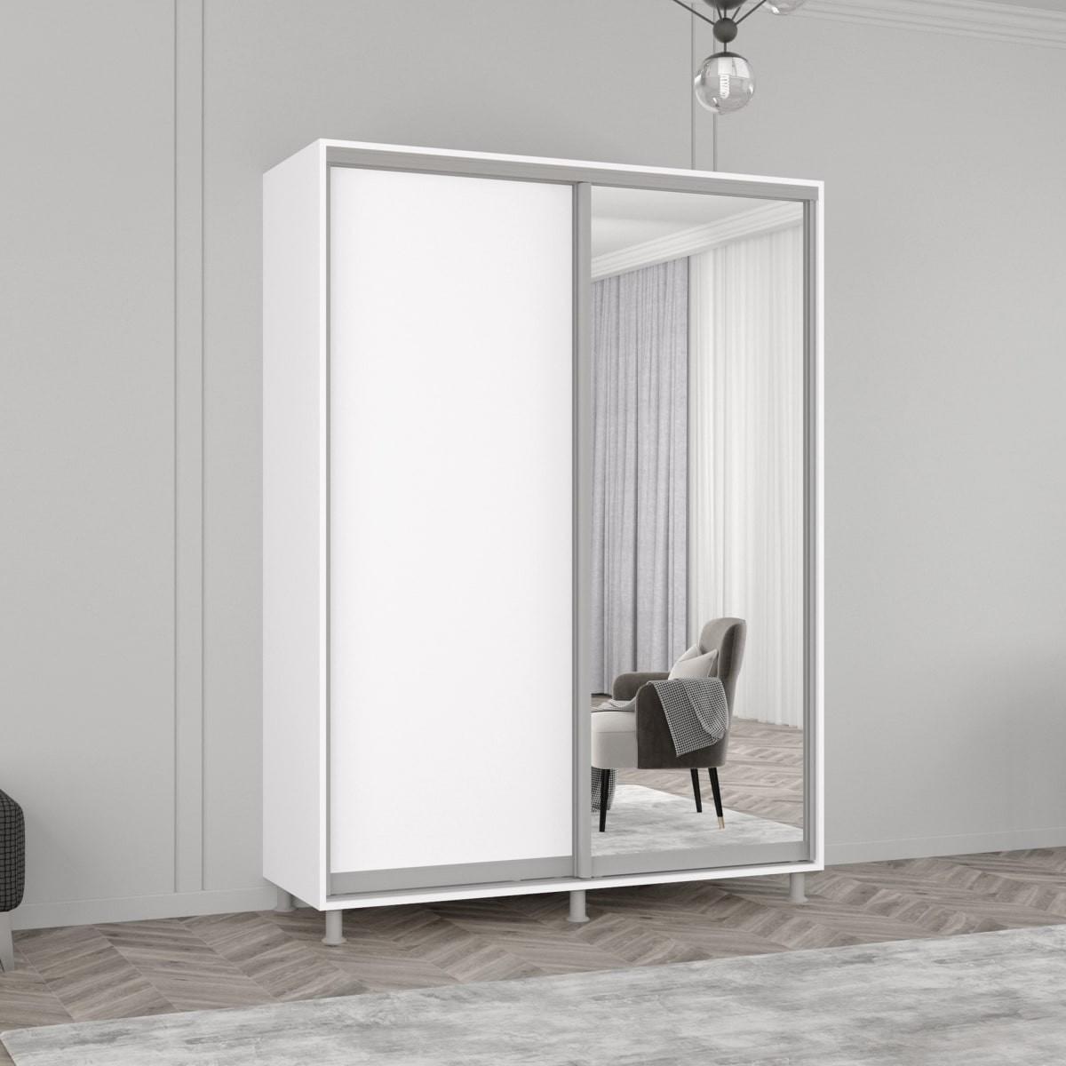 Dulap-cupe Mobildor Lux Aron 150 (1 oglinda, 1 PAL) Alb