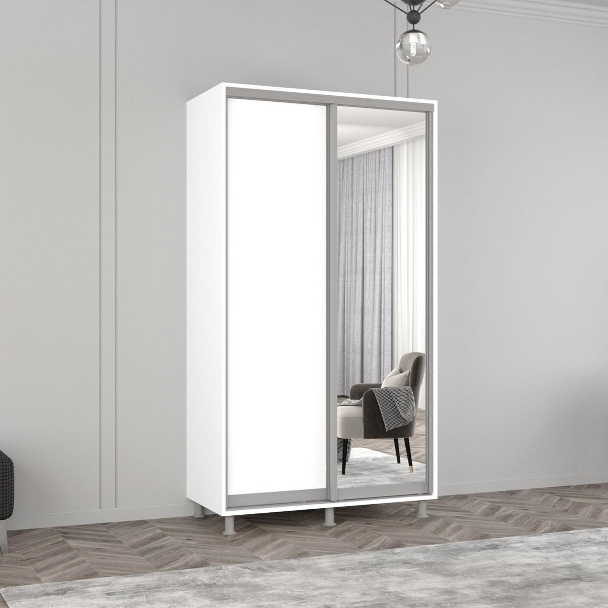 Dulap-cupe Mobildor Lux Aron 120 (1 oglinda, 1 PAL) Alb