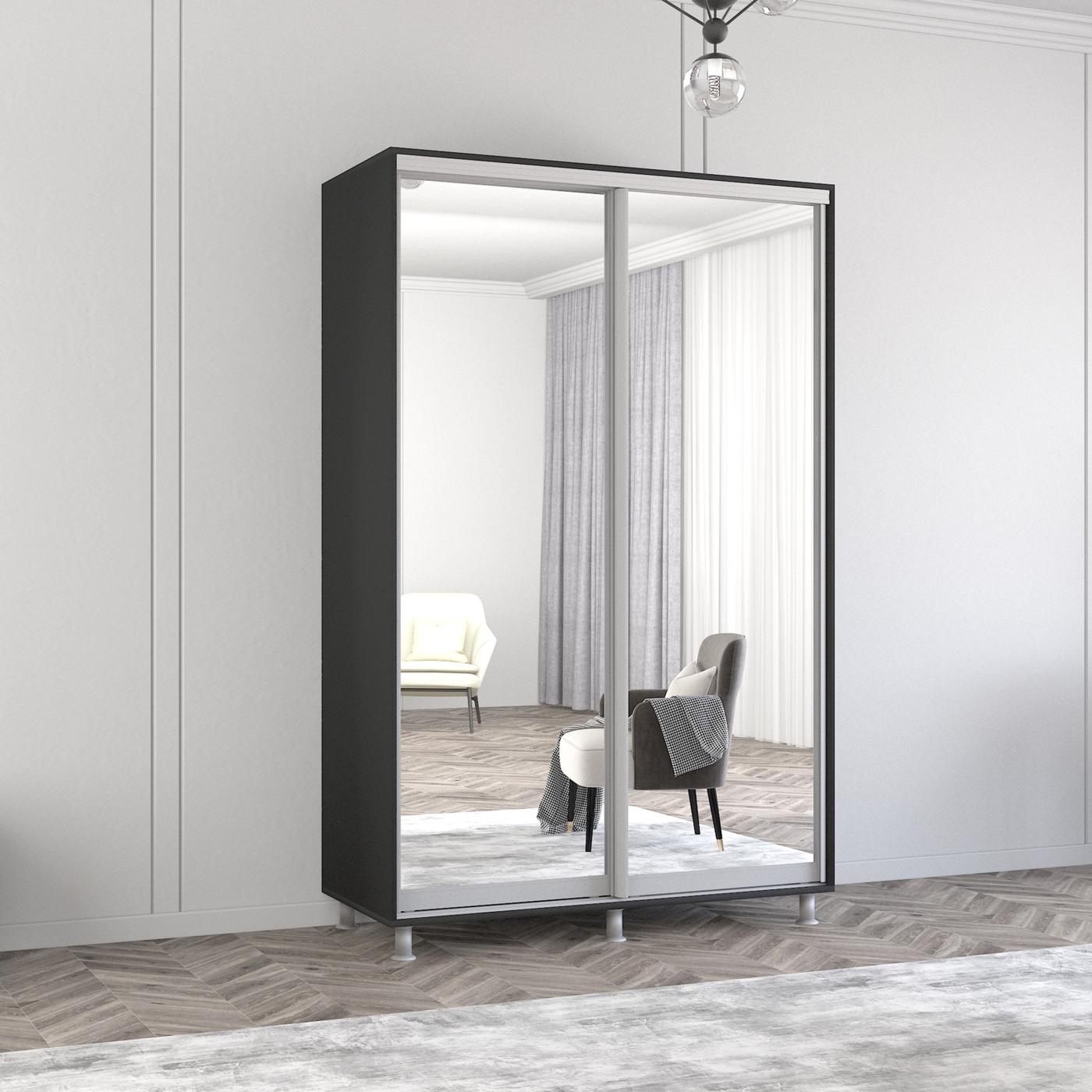 Dulap-cupe Mobildor Lux Aron 140 (2 oglinzi) Antracit