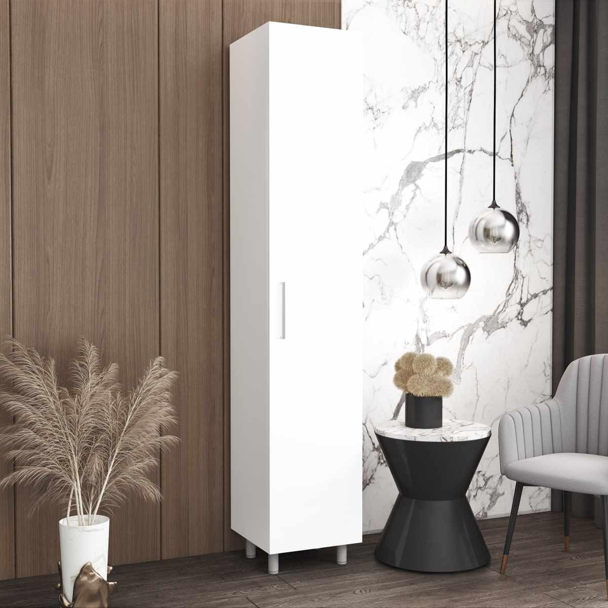 Шкаф пенал Mobildor Lux Офис-2 (полки) (40x40x210H см) Белый