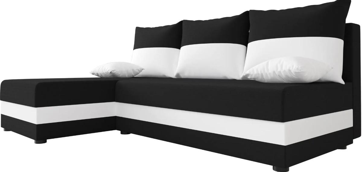 Угловой диван Space Meble Hewlet Rainbow 15/Rainbow 31 Black/White