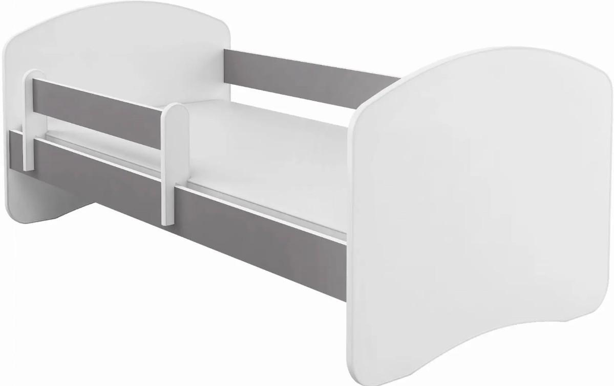 Детская кровать Acma Meble Acma II 80x160 барьер/матрас 7cm White/Gray