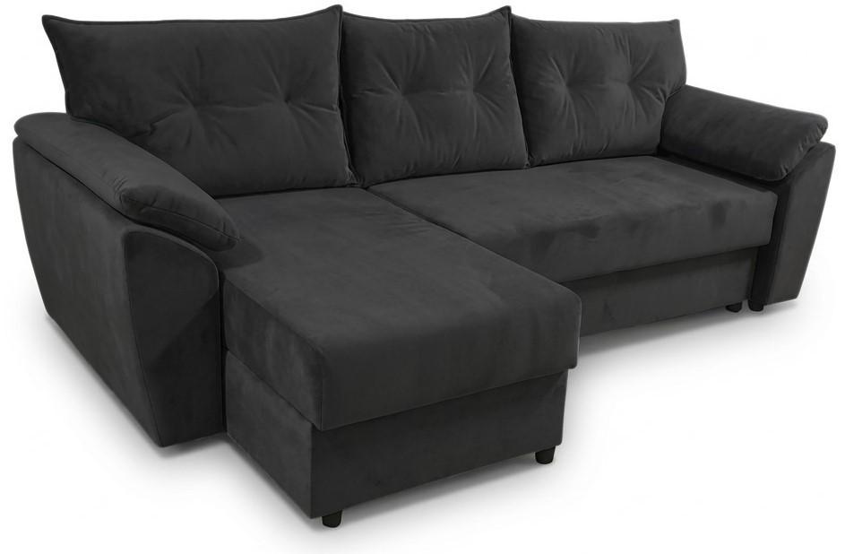 Угловой диван Aurus Viva 265x150 см (tick-tac) Черный