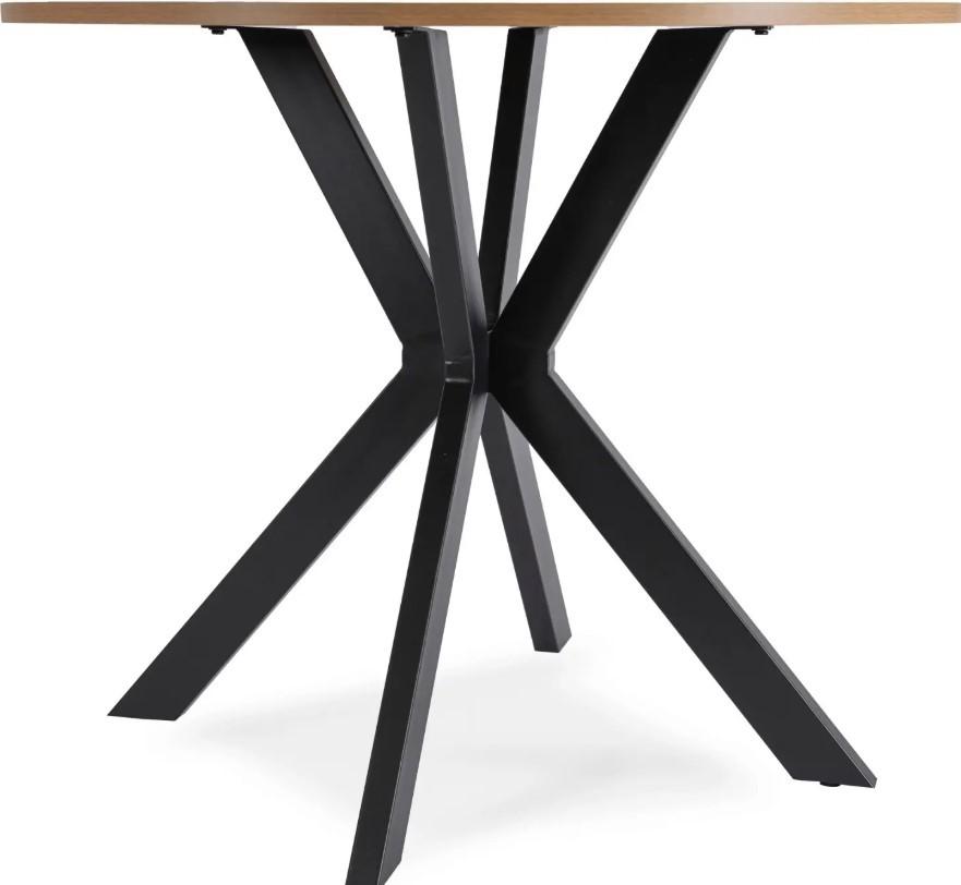 Стол Mebel Elite Lauren 80 Золотистый дуб (Бежевый)/Черный