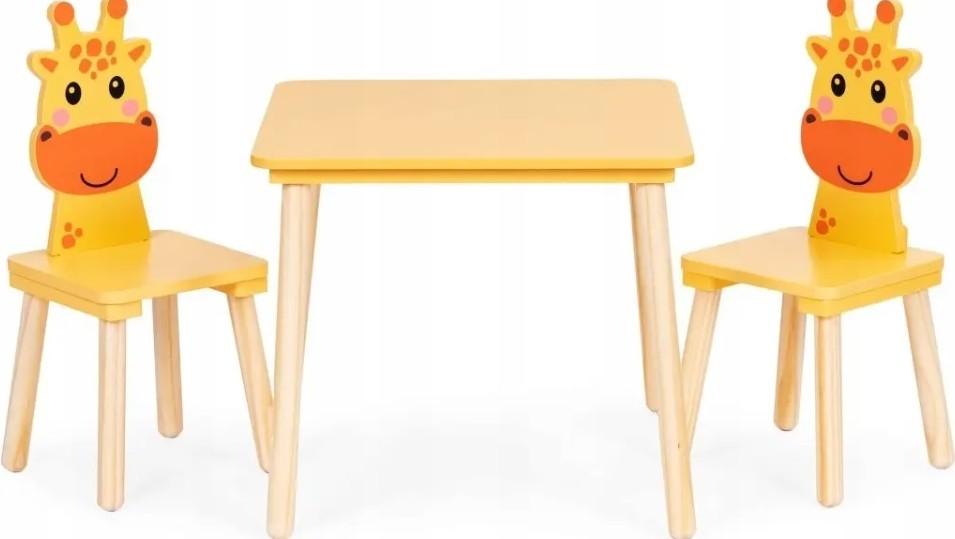 Masă de scris pentru copii Ecotoys 6162 Yellow/Natural
