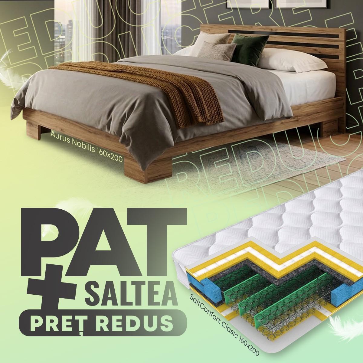 Кровать Aurus Nobilis 160x200 Дуб Темный + Матрас Salt Confort Clasic 160x200