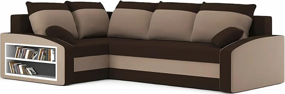 Canapea coltar Magnifico Meble Grande Left Shelf Bonell Mikrofaza 20/Mikrofaza 48 Left Maro/Cappuccino (Bej))