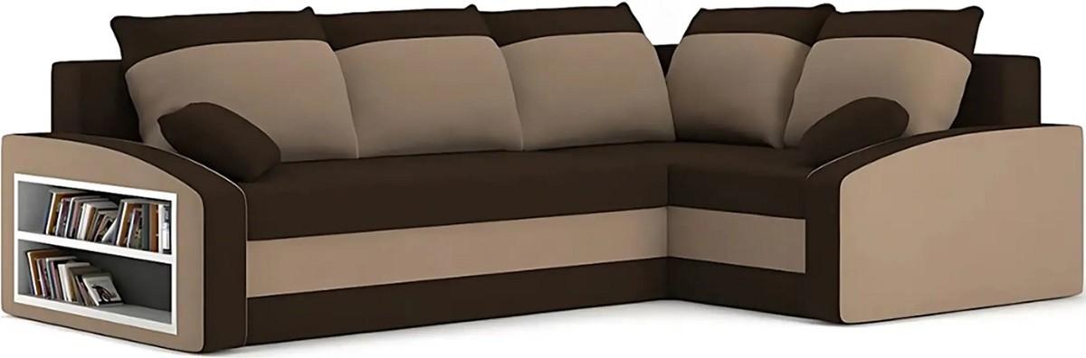 Canapea coltar Magnifico Meble Grande Left Shelf Bonell Mikrofaza 20/Mikrofaza 48 Right Maro/Cappuccino (Bej))