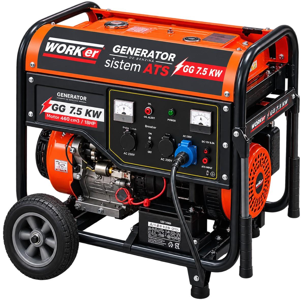 Generator electric de curent TECHNOWORKER GG7.5KW-ATS