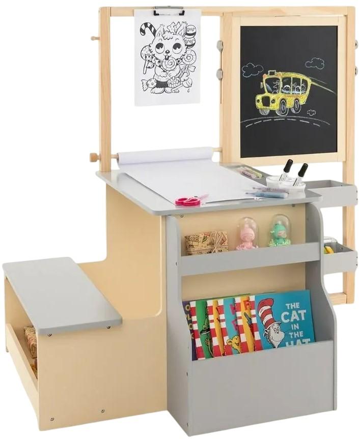 Masă de scris pentru copii Costway TM10078GR Gri