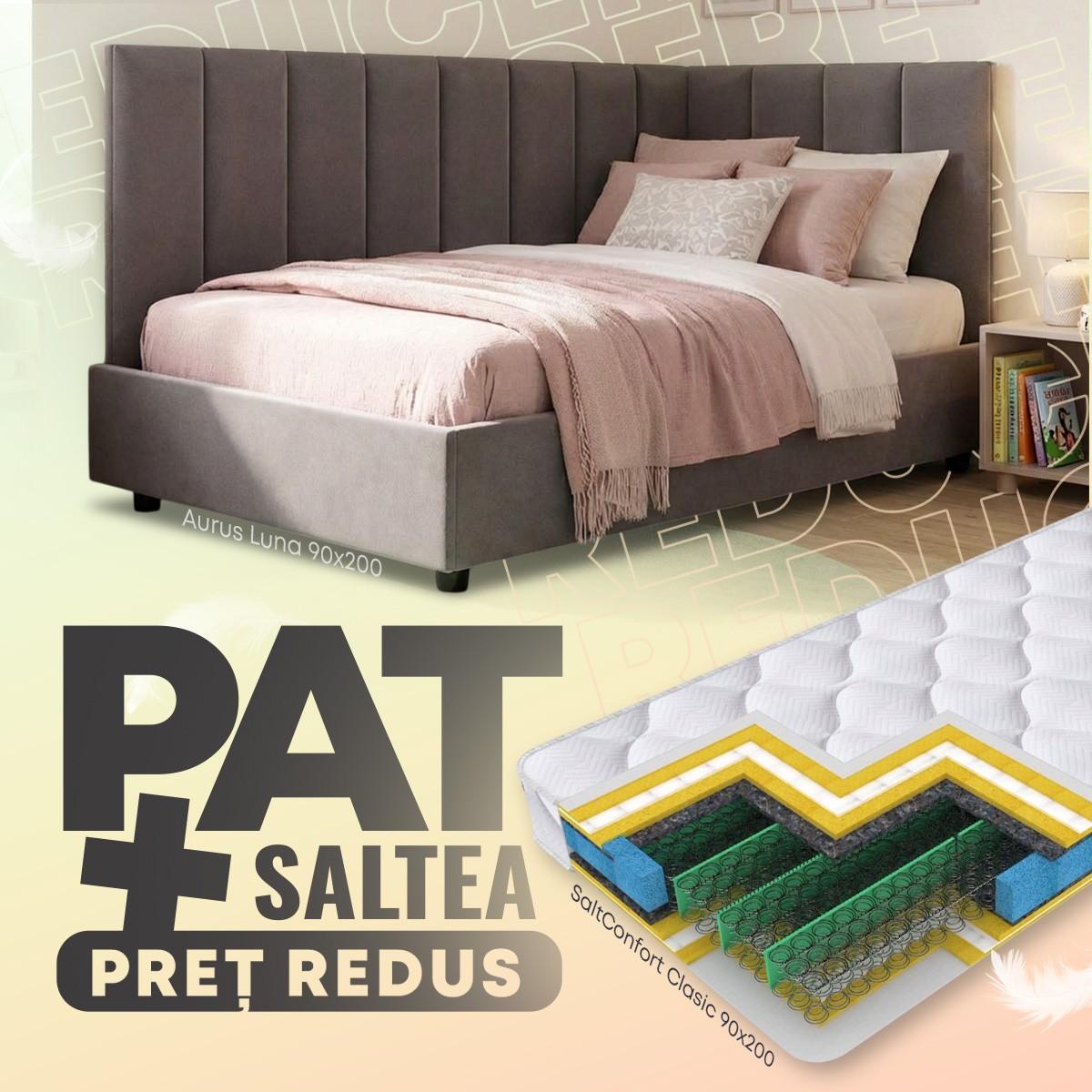 Детская кровать Aurus Luna (правый) 90x200 + Матрас Salt Confort Clasic 90x200
