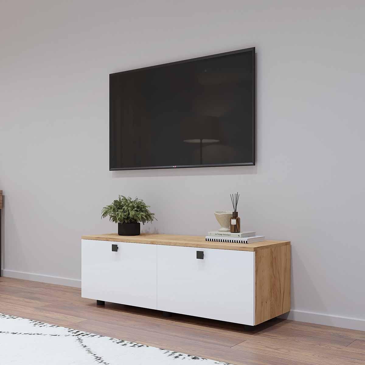 Tumba pentru televizor Mobildor Lux ZEN 1.2m Sonoma/Alb