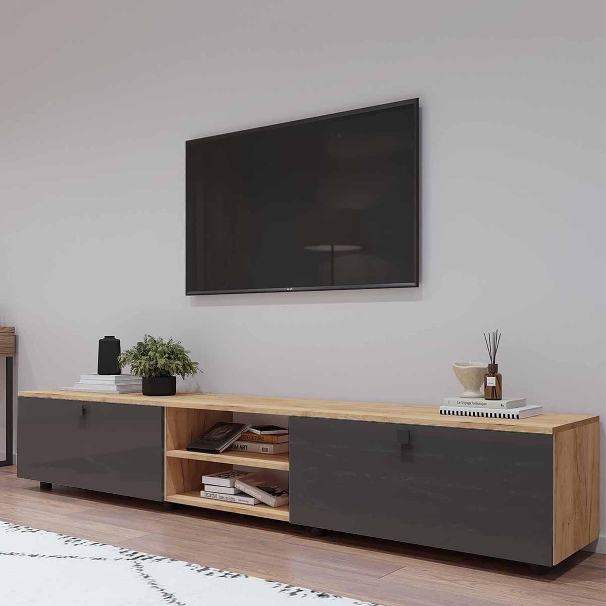 Tumba pentru televizor Mobildor Lux ZEN 2.4m Sonoma/Antracit