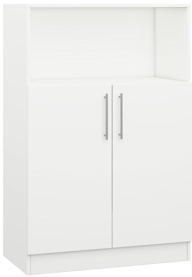 Comoda Mobildor Lux Practik semi-deschisa cu polite (80x40x120H cm) Alb