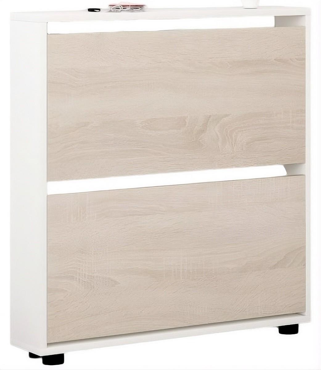 Обувница Mobildor Lux Leo Slim (50x16x86H см) Белый/Сонома