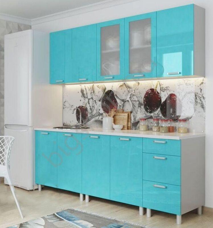 Set mobila bucatarie SV-Mebel Modern Turcoaz 2.1m