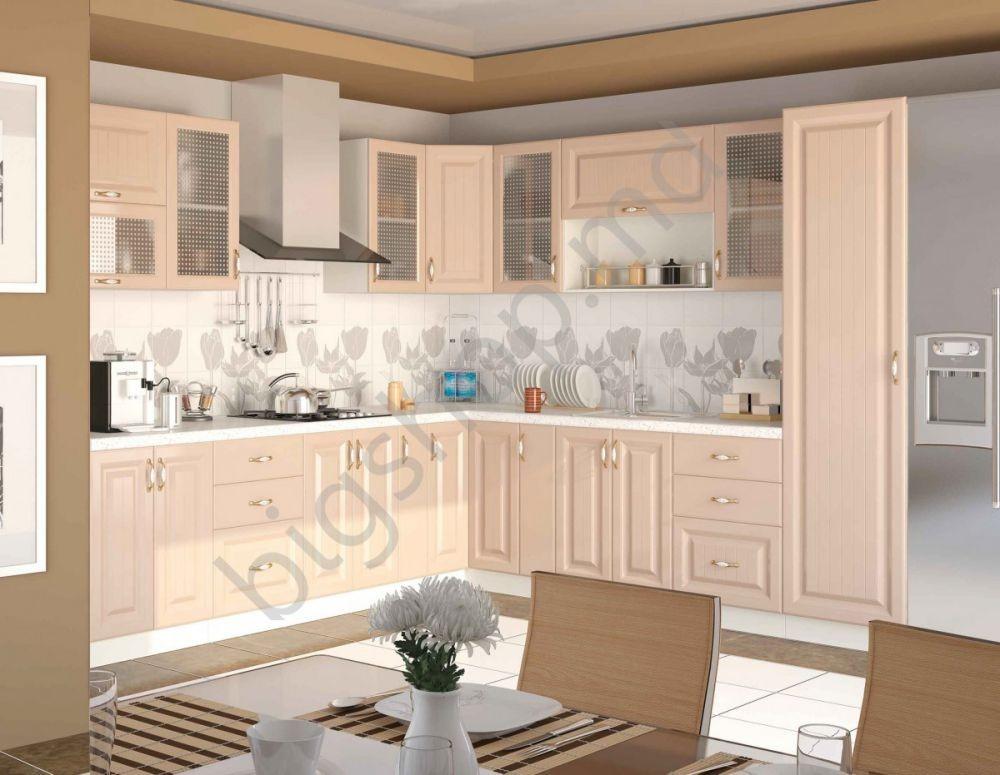 Set mobila bucatarie Sokme Sofia Romantica 2.75x2.95m (Cappuccino)