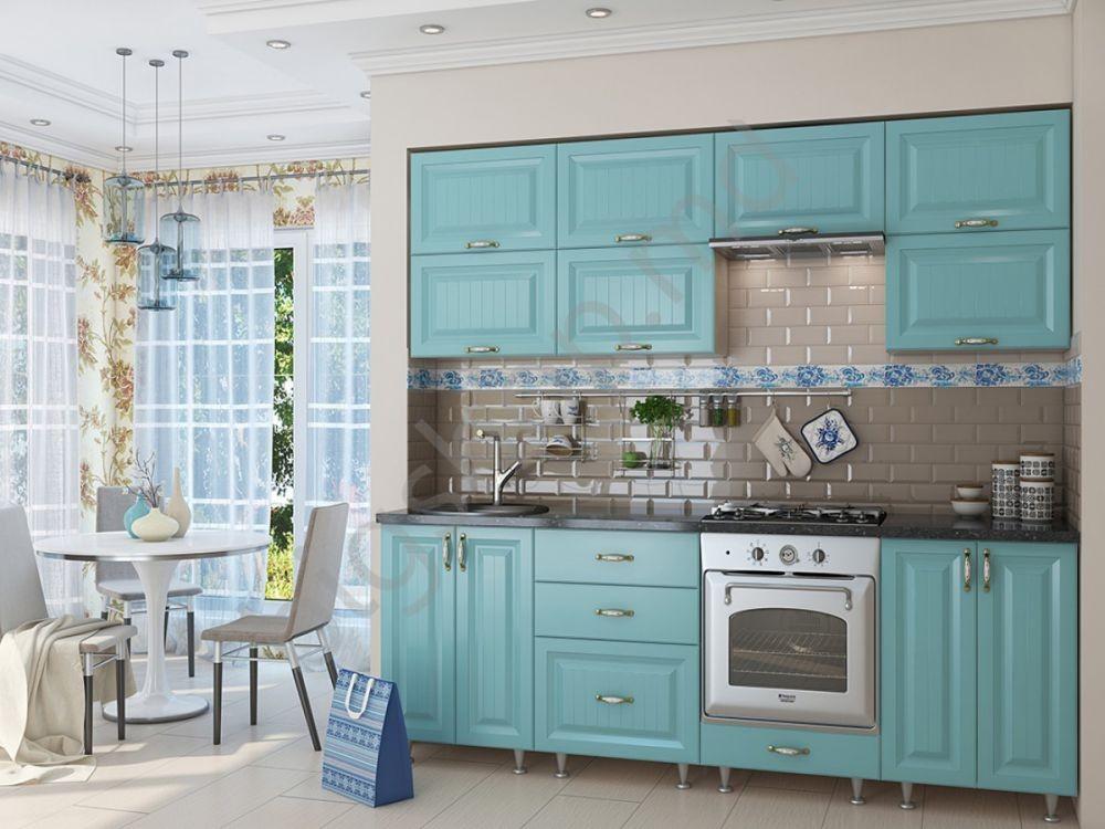 Кухонный гарнитур Sokme София Романтика 2.4м (Морская волна)