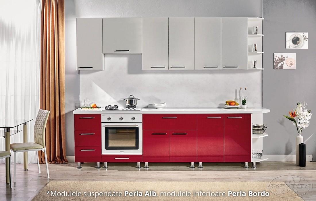 Set mobila bucatarie Ambianta Perla Bordo (2 m)