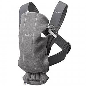 Marsupiu pentru bebelusi BabyBjorn Mini Dark Grey 3D Jersey