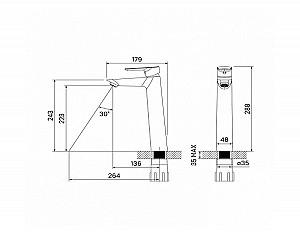 Baterie pentru lavoar Iddis CLOSB01I01