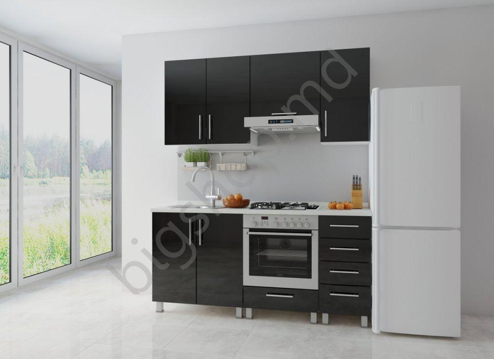 Set mobila bucatarie Fabrik Home Concord Negru 1.8 m 