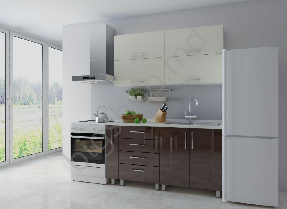 Set mobila bucatarie Fabrik Home Concord Crem/Ciocolata 1.6 m