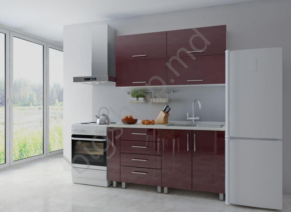 Set mobila bucatarie Fabrik Home Concord Bordo 1.6 m