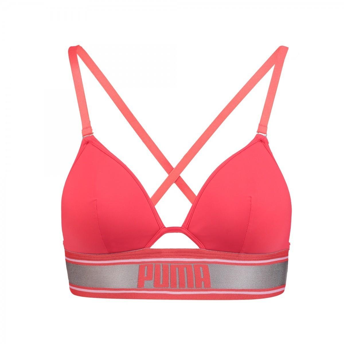 Lenjerie de corp Puma LOng Line Padded Bralette 1P Hang Lightcoral