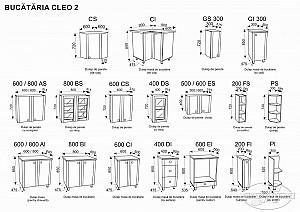 Set mobila bucatarie Ambianta Cleo-2 (2.5x1.7 m) sonoma închis