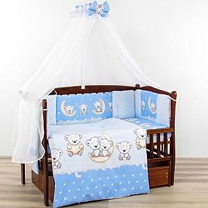 Lenjerie de pat Carapuz Ursuleț New pe lună albastru