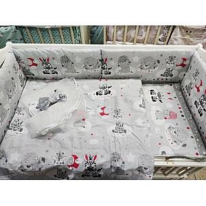 Lenjerie de pat Carapuz Ursuleț Animăluțe gri