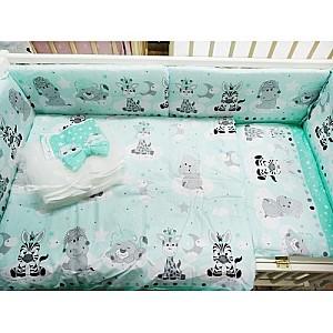 Lenjerie de pat Carapuz Ursuleț Animăluțe azuriu