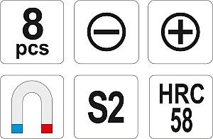 Set de surubelnite Yato YT25980 (8 buc)