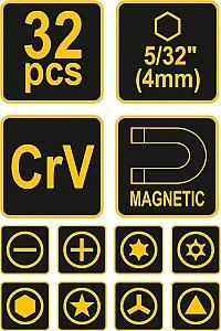 Set de surubelnite Vorel VOR64384 (32 buc)