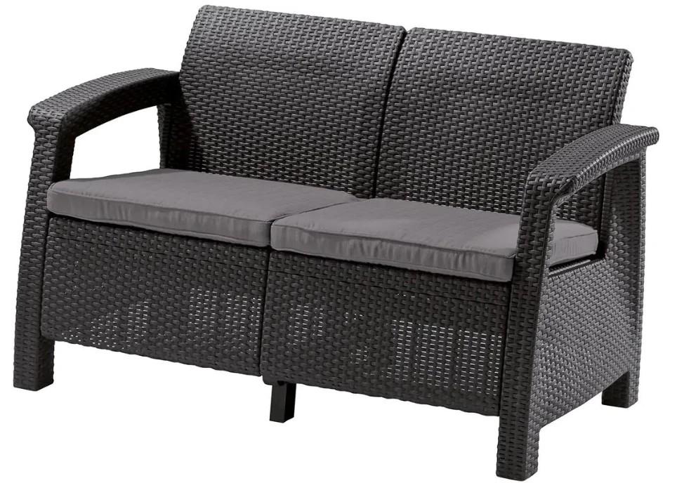 Canapea pentru gradina Keter Corfu Love Seat Graphite/Gray