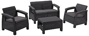 Set mobila de gradina Keter Corfu Set Graphite/Gray