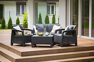 Set mobila de gradina Keter Corfu Set Graphite/Gray