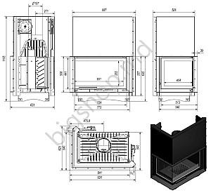 Focar semineu Kratki OLIWIA BS/G