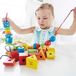 Jucarie interactiva Hape String-Along Shapes