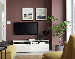 Tumba RTV IKEA Besta white/Selsviken glossy/white 120x42x39 cm