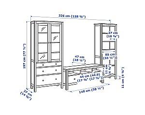 Living IKEA Hemnes white/brown 326x197 cm