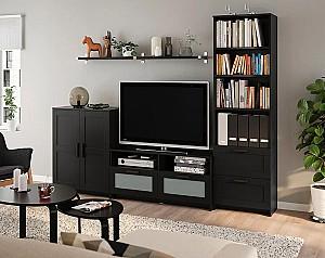 Living IKEA Brimnes / Bergshult black 258x41x190 cm