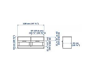 Living IKEA Brimnes / Bergshult black 258x41x190 cm