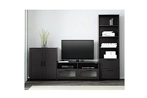 Living IKEA Brimnes black 258x41x190 cm