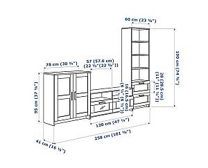 Living IKEA Brimnes black 258x41x190 cm