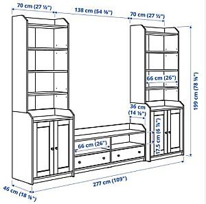 Living IKEA Hauga  White 277x46x199 cm