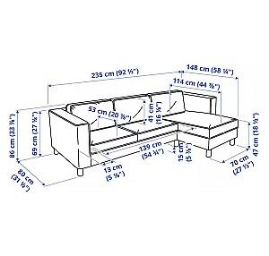 Canapea coltar IKEA Parup Vissle Green