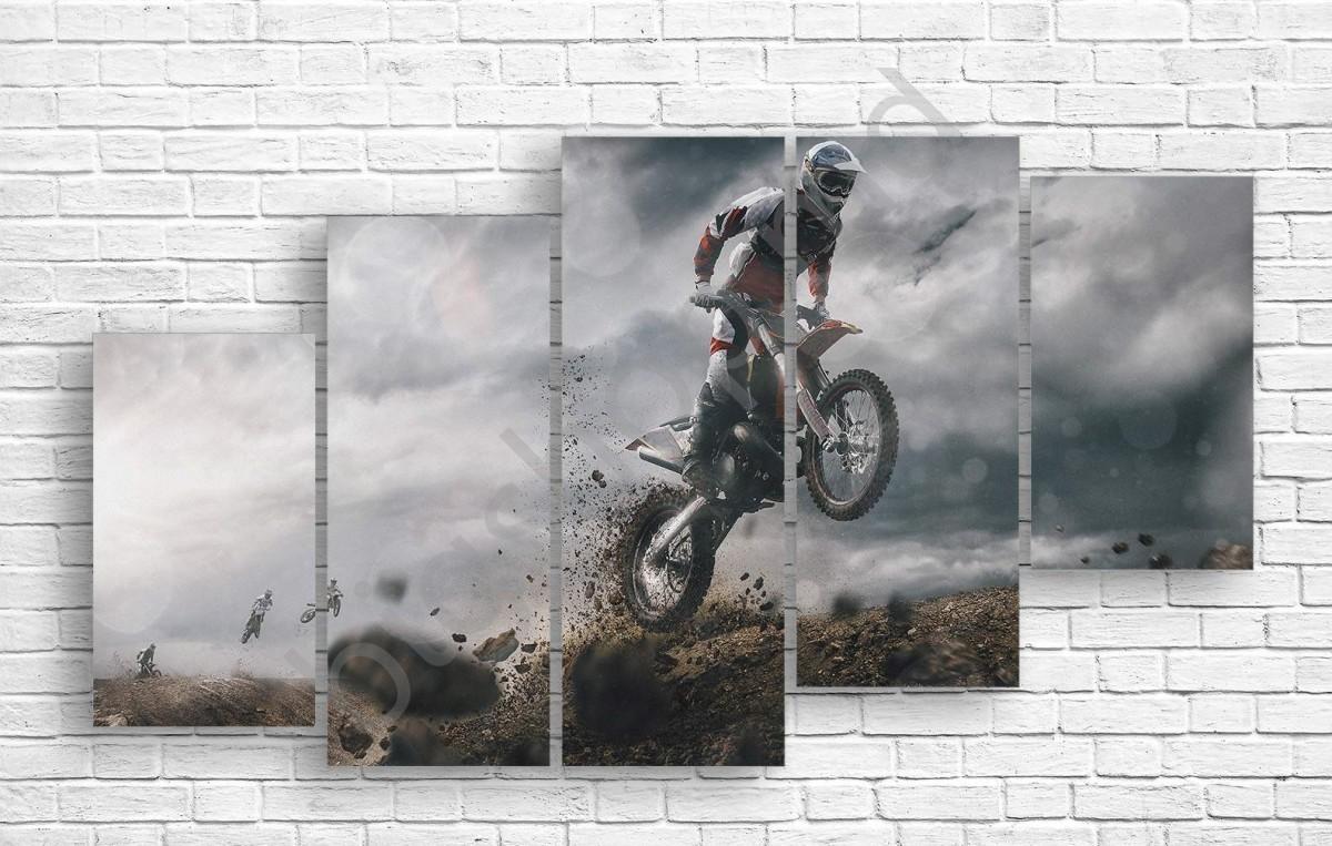 Tablou multicanvas Art.Desig MOTOCROSS, CURSE OFF-ROAD
