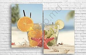 Tablou multicanvas Art.Desig СOCKTAIL-UL PE PLAJĂ